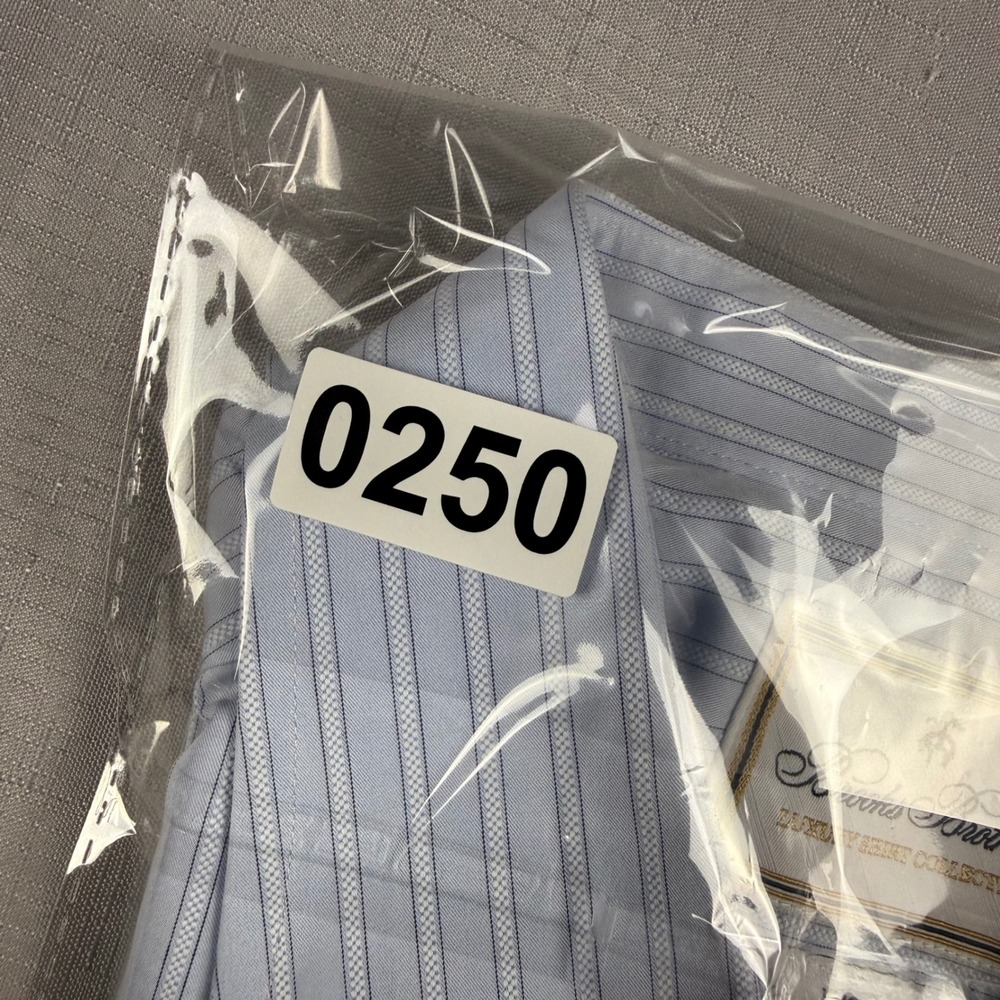 Brooks Brothers Milano Thomas Mason Egyptian Cotton Striped Dress Shirt 17 34 - Picture 9 of 9